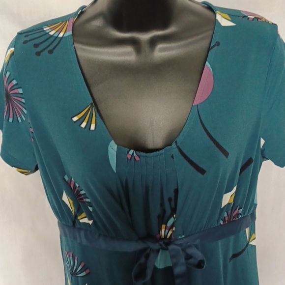 Duo Maternity Green Floral Dress Size Small - Picture 2 of 5